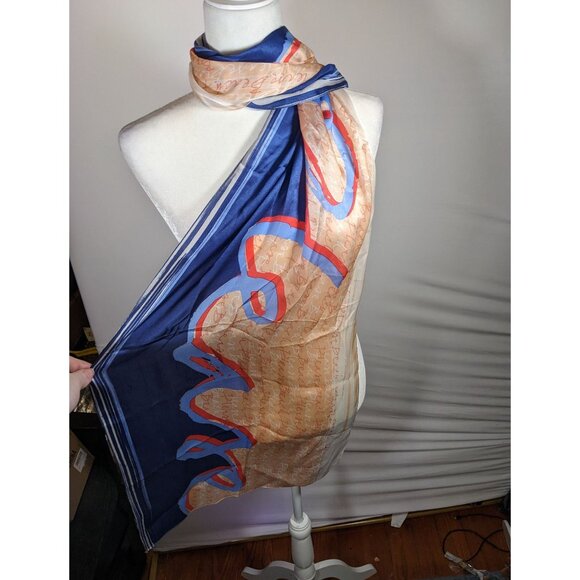 Vintage 90s Beach Please Max Studios Silk Scarf - Picture 7 of 10